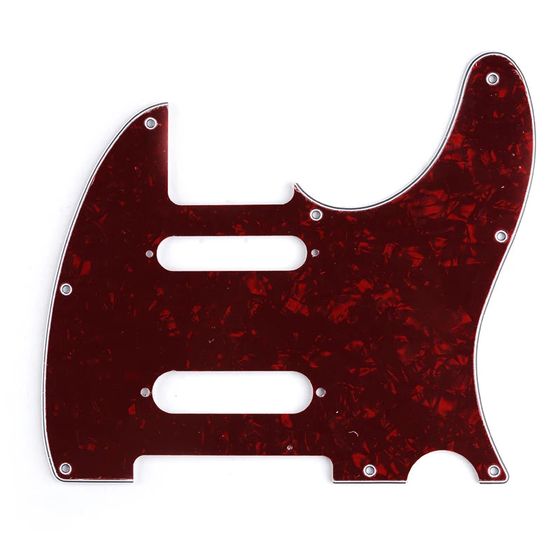 Telecaster Pickguard - 3-Ply Red Pearl - 8-Hole SSS Configuration - Ploutone