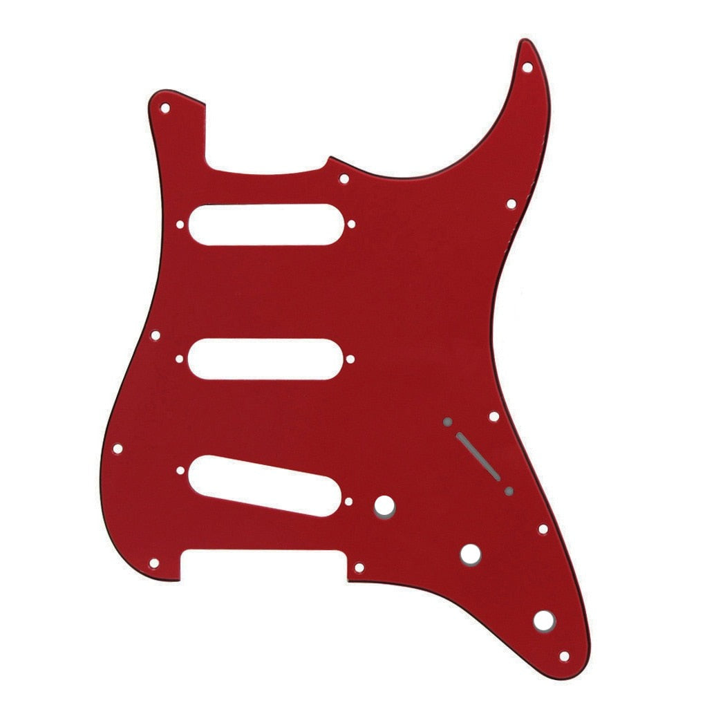 11-Hole Strat Pickguard SSS - 3-Ply Red Default Title - Ploutone