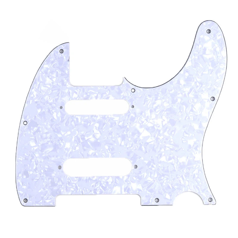 Telecaster Pickguard - 3-Ply White Pearl - 8-Hole SSS Configuration - Ploutone