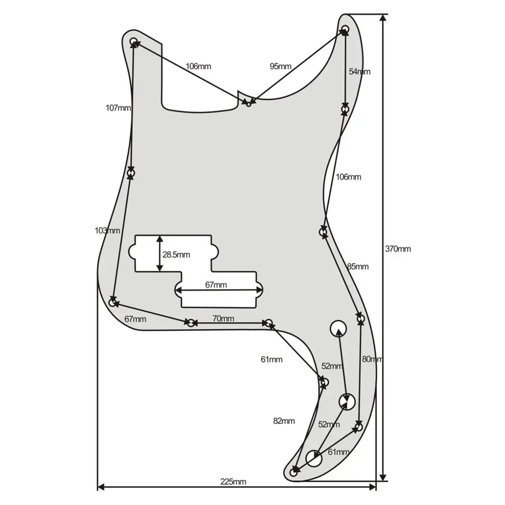 13 Hole Precision Bass Pickguard 4 Ply Aged Pearl 4 String Ploutone