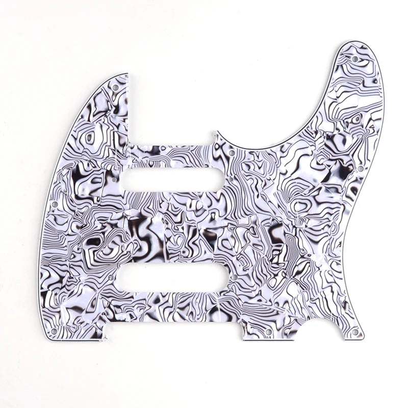 Telecaster Pickguard - 4-Ply Black and White Shell - 8-Hole SSS Configuration - Ploutone
