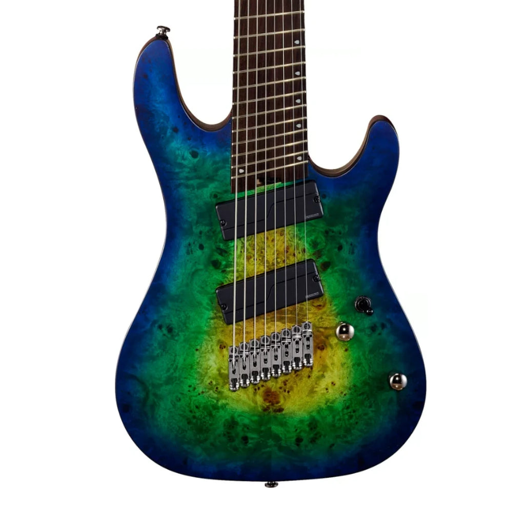Cort KX508 8-String Multi-Scale Electric Guitar in Mariana Blue Burst - Ploutone