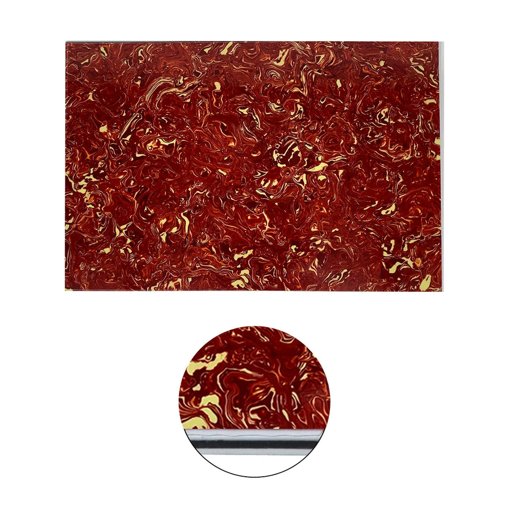 Guitar Pickguard Material - 4-Ply Red Tortoise - 17 x 11.5 inch Pickguard Blank - Ploutone