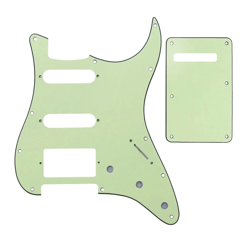 11-Hole HSS Strat Pickguard and Matching Back Plate - 3-Ply Mint Green Default Title - Ploutone