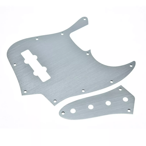 10-Hole Metal Jazz Bass Pickguard & Control Plate - Aluminum - Ploutone