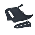 10-Hole Metal Jazz Bass Pickguard & Control Plate - Black Aluminum - Ploutone
