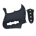 10-Hole Metal Jazz Bass Pickguard & Control Plate - Black Aluminum - Ploutone