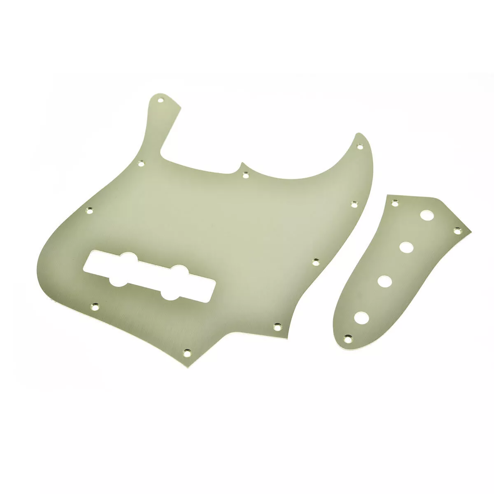 10-Hole Metal Jazz Bass Pickguard & Control Plate - Gold Aluminum - Ploutone