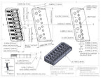 Hipshot 8-String Multi-Scale Fixed Guitar Bridge - Ploutone