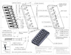 Hipshot 8-String Multi-Scale Fixed Guitar Bridge - Ploutone