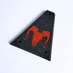 Custom Jackson/ Charvel Guitars Truss Rod Cover – Ram Skull (Red & Black) - Ploutone