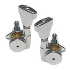 Hipshot Grip-Lock Open Gear Guitar Tuner Upgrade Kit for 3+3 Headstocks (10mm Post Holes) Chrome - Ploutone