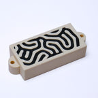 Custom Precision Bass Pickup Covers (No Holes) Set of 2 - Cream & Black Topo - Ploutone