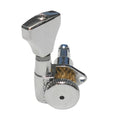 Hipshot Grip-Lock 6 In-Line Open Gear Guitar Tuner Upgrade Kit (10mm Post Holes) Chrome - Ploutone