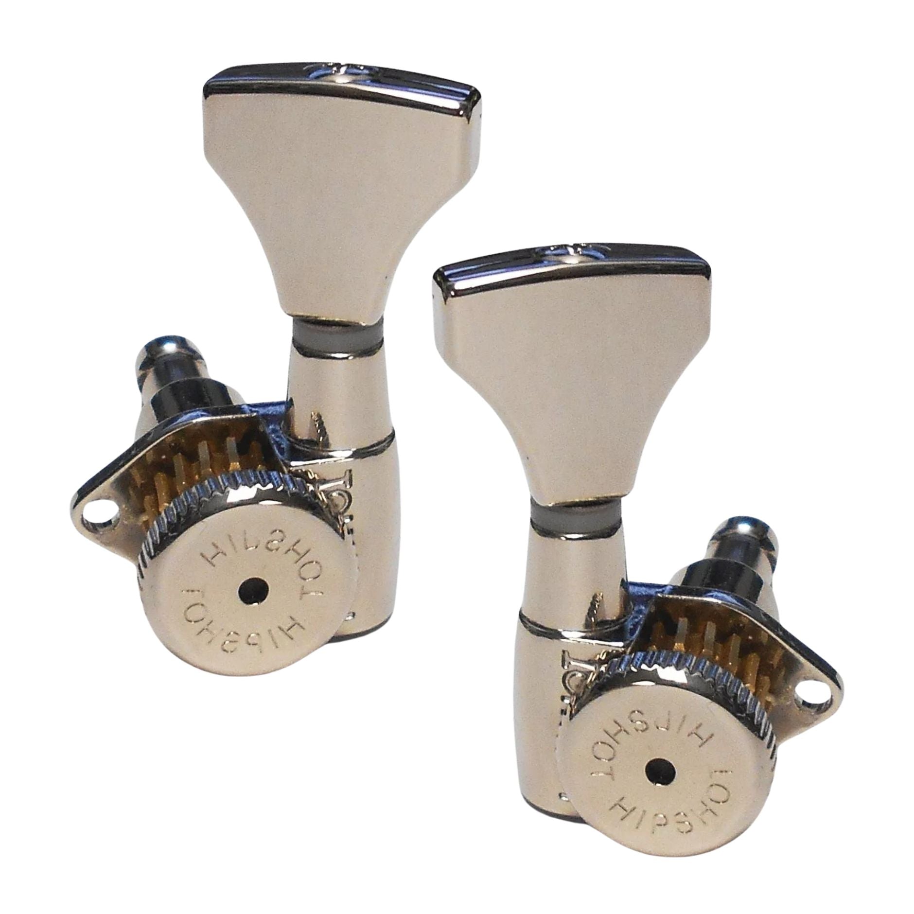 Hipshot Grip-Lock Open Gear Guitar Tuner Upgrade Kit for 3+3 Headstocks (10mm Post Holes) Nickel - Ploutone