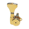Hipshot Grip-Lock 6 In-Line Open Gear Guitar Tuner Upgrade Kit (10mm Post Holes) Gold - Ploutone