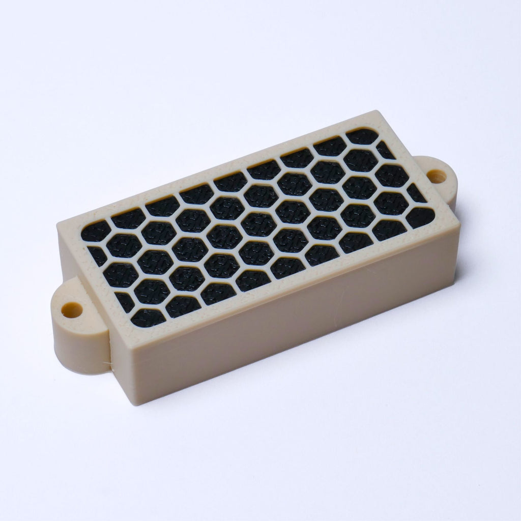 Custom Precision Bass Pickup Covers (No Holes) Set of 2 - Black & Cream Pickup Covers from Ploutone