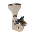 Hipshot Grip-Lock 6 In-Line Open Gear Guitar Tuner Upgrade Kit (10mm Post Holes) Nickel - Ploutone
