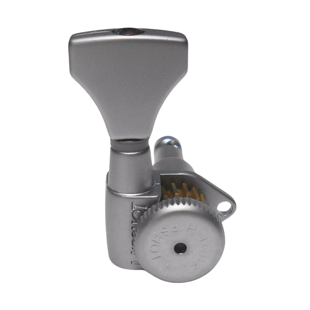 Hipshot Grip-Lock 6 In-Line Open Gear Guitar Tuner Upgrade Kit (10mm Post Holes) Satin - Ploutone
