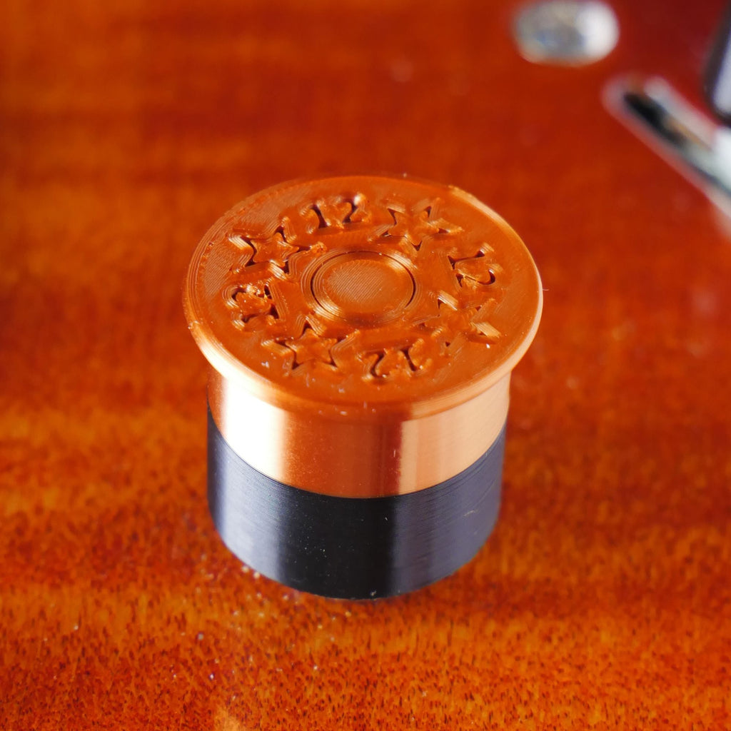 Shotgun Shell Guitar Knobs, 12 Gauge Control Knobs for Guitar and Bass - 18 Spline 6mm Pot Shaft - Ploutone