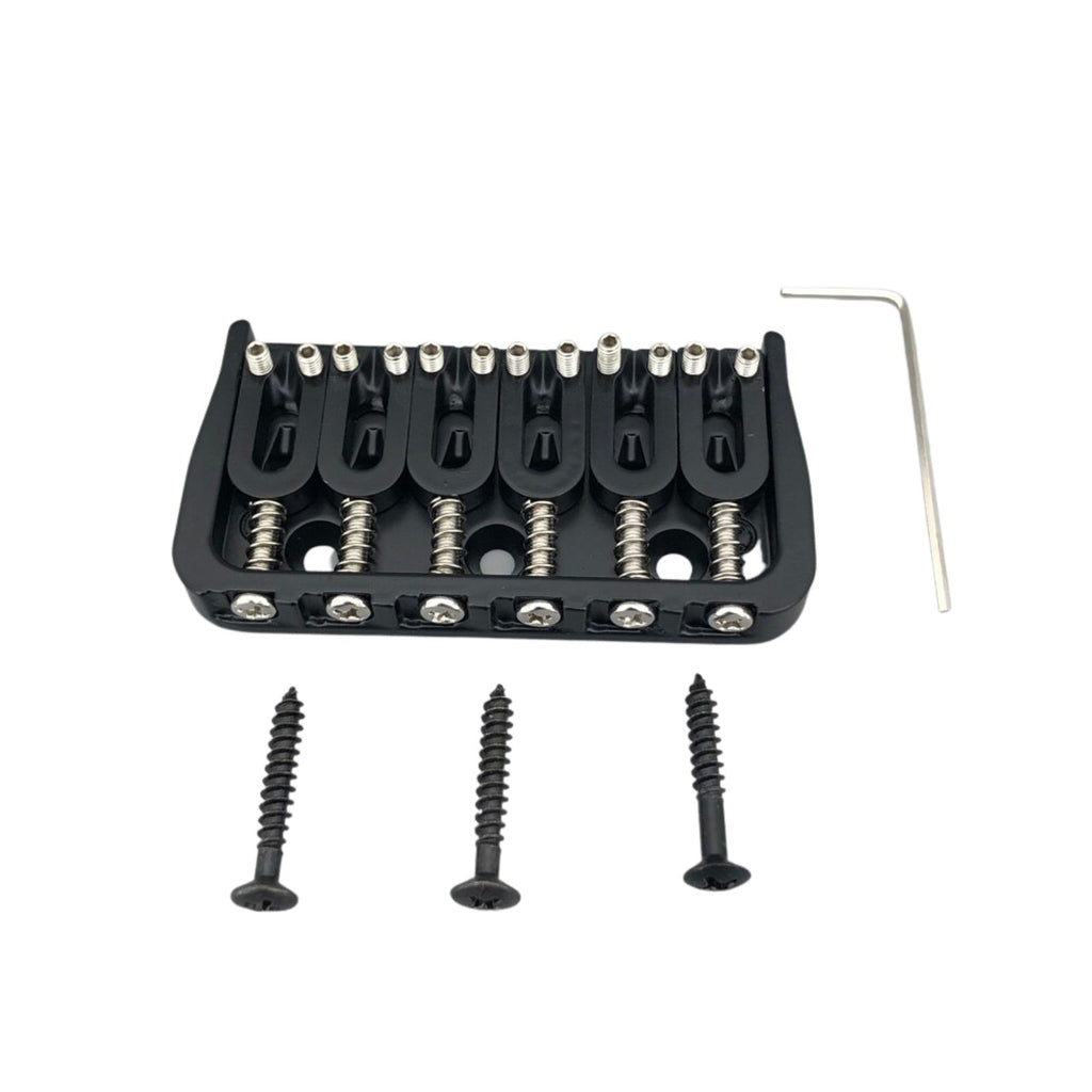 6-String Fixed Guitar Bridge - Black - Ploutone