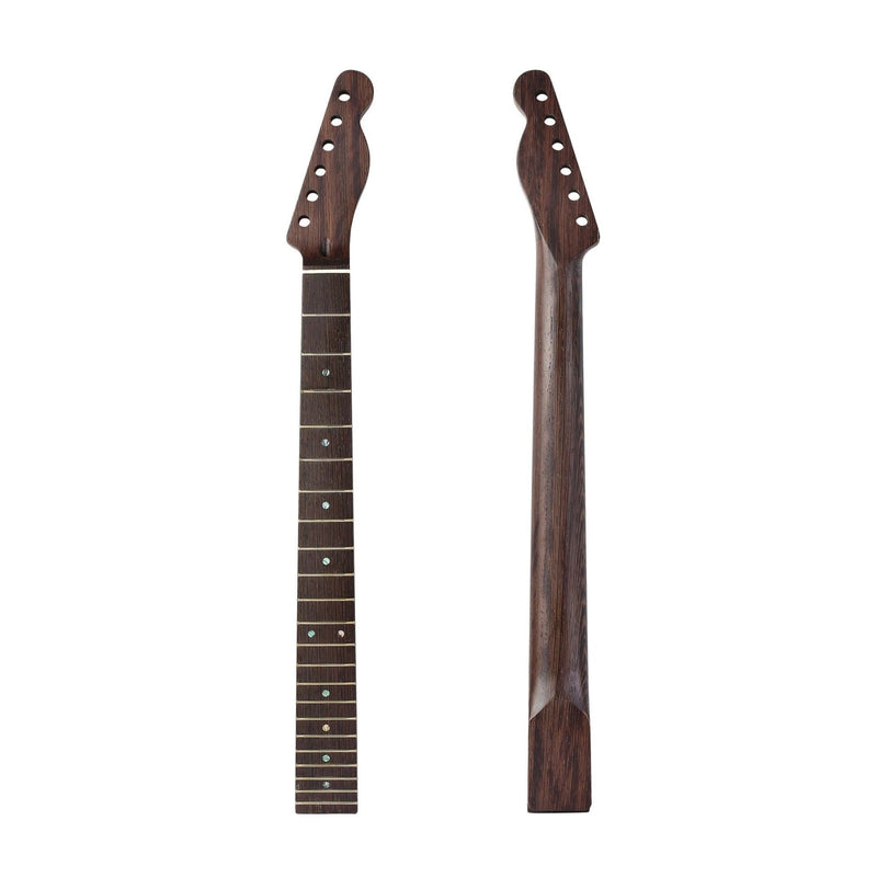 Wenge Tele-Style Guitar Neck, 22 Fret, Block Inlays, 9.5" Radius (Bone Nut, Bolt-On) Guitar Necks from Ploutone