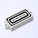 Custom 4-String Precision Bass Pickup Covers (No Holes) Set of 2 - White & Black Deco - Ploutone