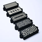 Custom Precision Bass Pickup Covers (No Holes) Set of 2 - Black & Cream - Ploutone