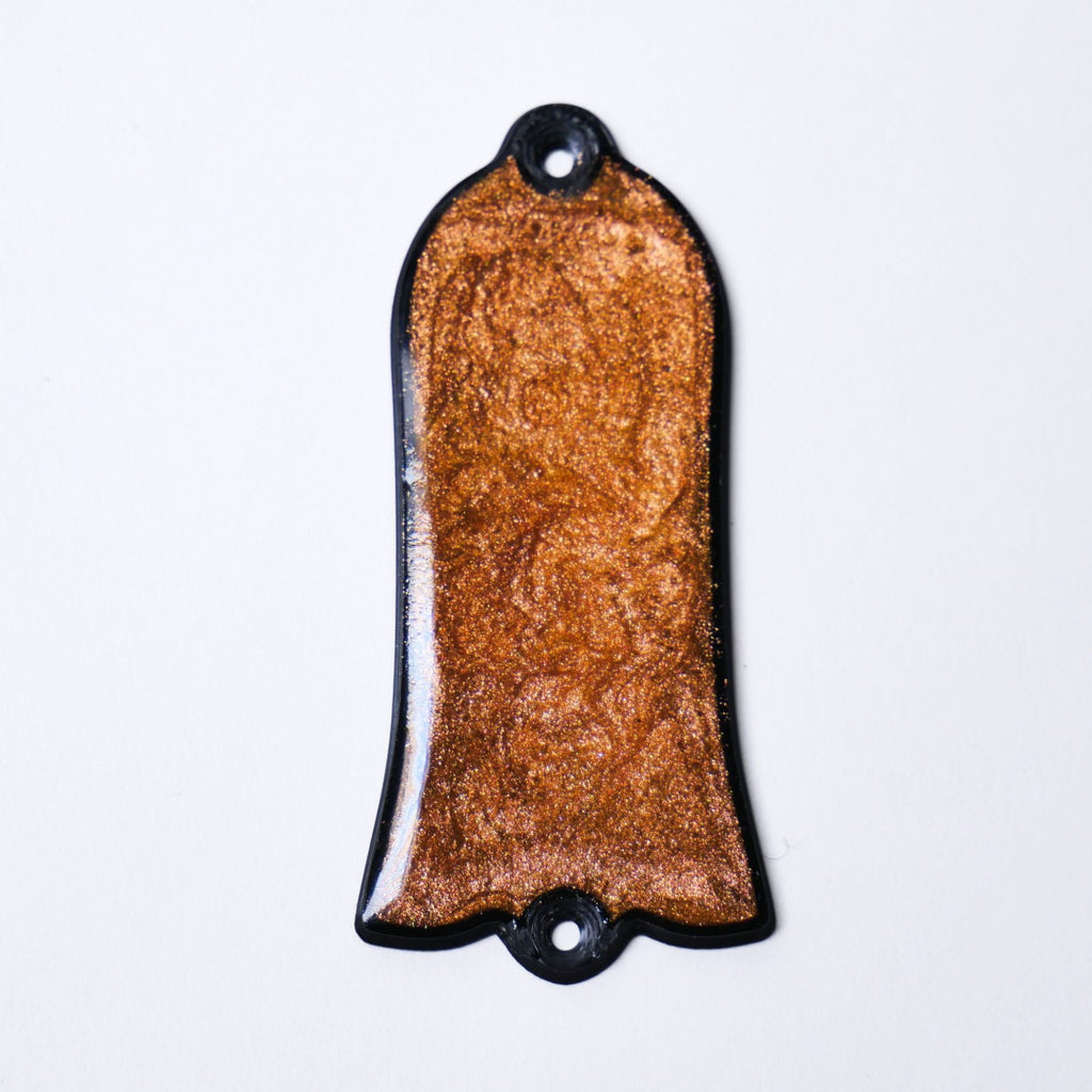 Custom Gibson Les Paul Truss Rod Cover - Amber Mica truss rod covers from Ploutone