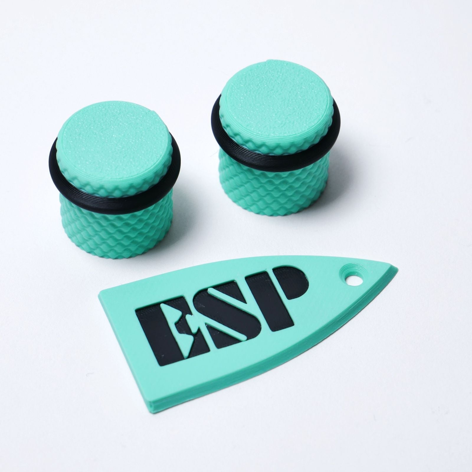 ESP Truss Rod Cover for ESP & LTD & Matching Knobs Set - Turquoise Blue & Black - Ploutone
