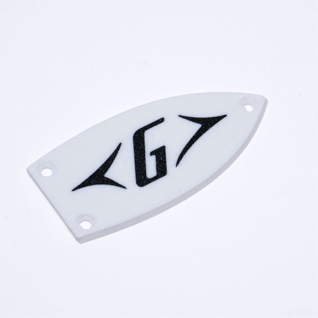 Custom Gretsch "G" Logo Truss Rod Cover - Multiple Colors (Fits Electromatic, Streamliner & Japan Models) White - Ploutone