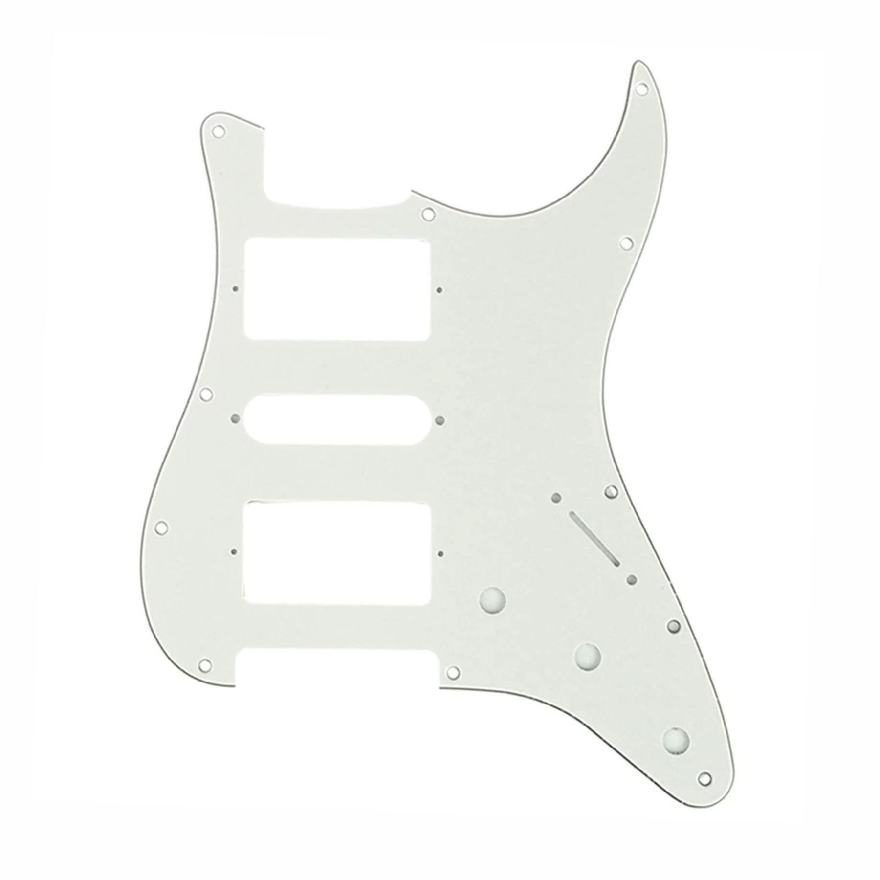 11-Hole HSH Strat Pickguard (Square Corner) - 15+ Colors 4-Ply Ivory - Ploutone