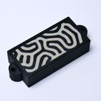 Custom Precision Bass Pickup Covers (No Holes) Set of 2 - Black & Cream Topo - Ploutone