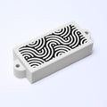 Custom 4-String Precision Bass Pickup Covers (No Holes) Set of 2 - White & Black Tidal - Ploutone
