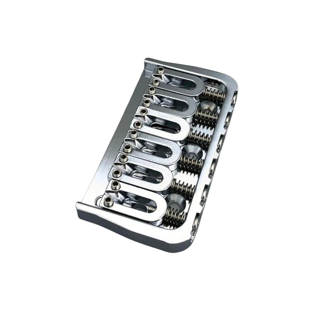 6-String Fixed Guitar Bridge - Chrome - Ploutone