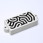Custom 4-String Precision Bass Pickup Covers (No Holes) Set of 2 - White & Black Topo - Ploutone