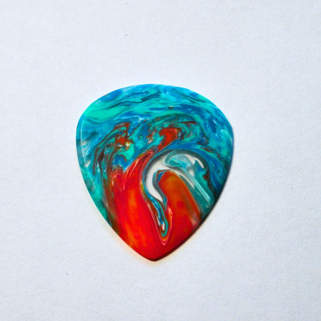 GT Plectrums Fire and Ice Epoxy Resin Guitar Pick - 1.9mm Flow Guitar Picks from Ploutone