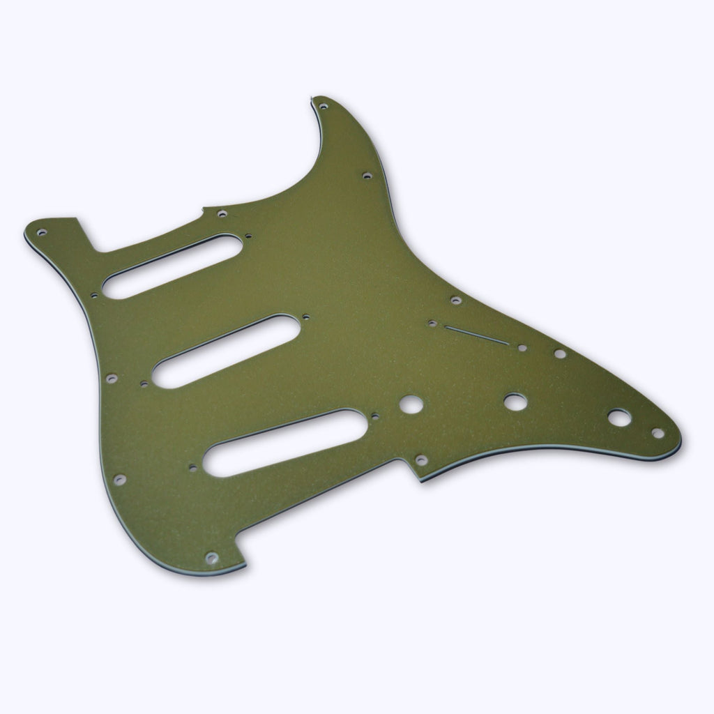 Custom Stratocaster Pickguard (11-Hole SSS) – Artisan Series - Textured Olive Drab Green - Ploutone