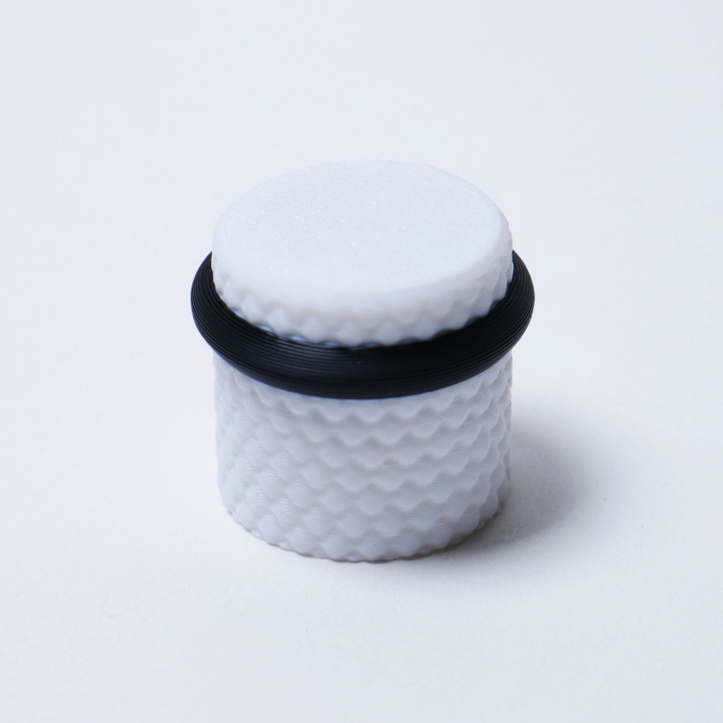 Halo Knurled Guitar Knobs, Two-Tone Control Knobs for Guitar and Bass - 18 Spline 6mm Pot Shaft White & Black - Ploutone