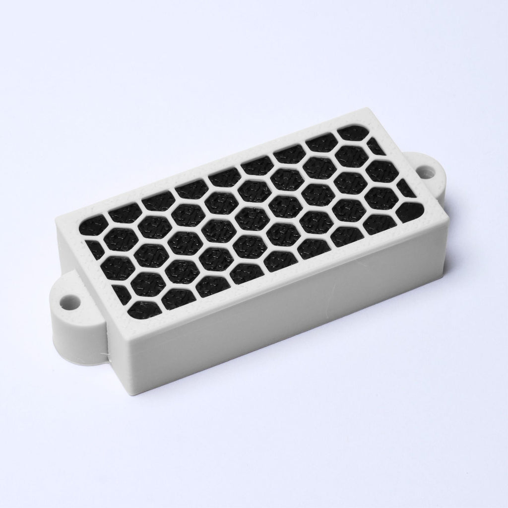 Custom 4-String Precision Bass Pickup Covers (No Holes) Set of 2 - White & Black Honeycomb - Ploutone