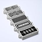 Custom 4-String Precision Bass Pickup Covers (No Holes) Set of 2 - White & Black - Ploutone