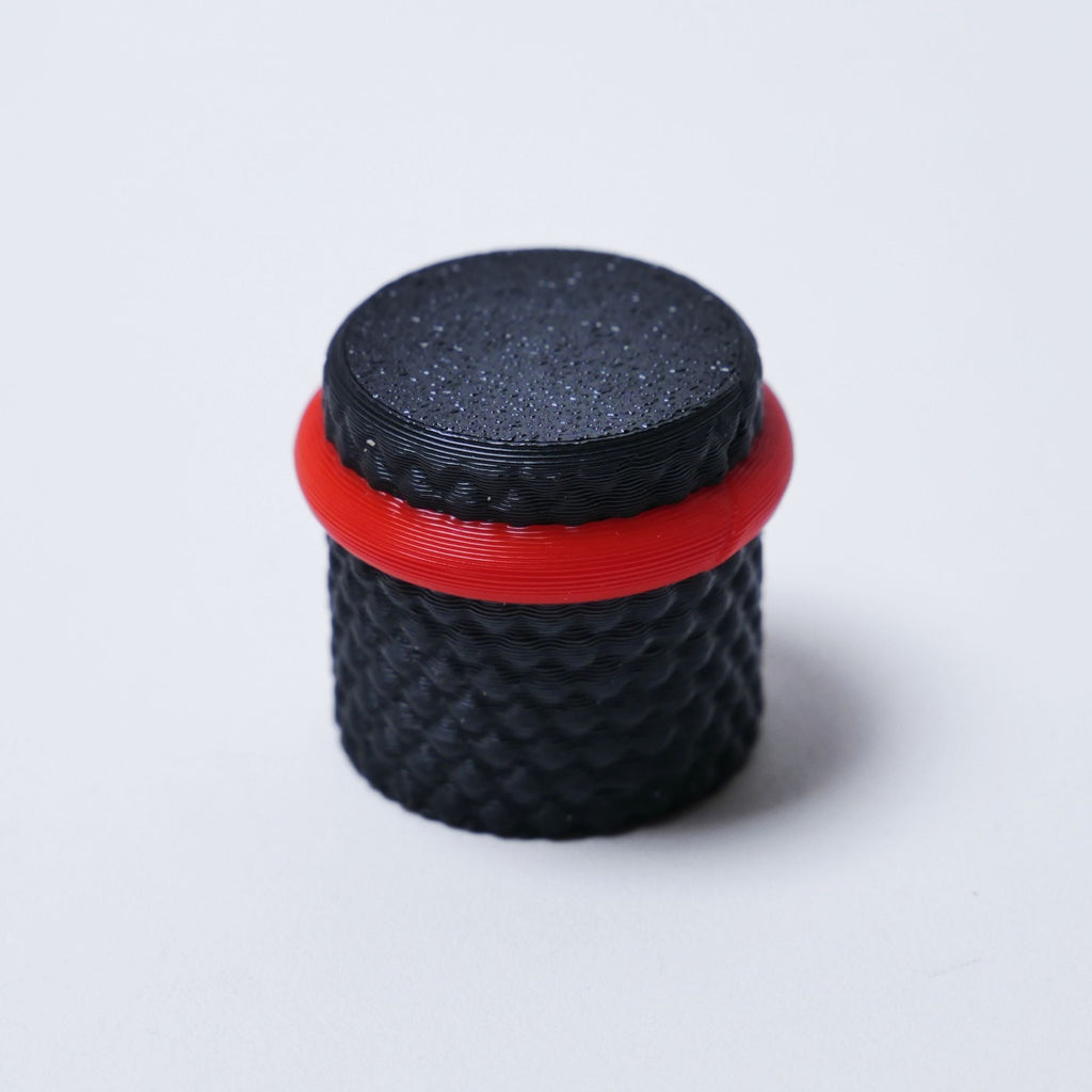 Halo Knurled Guitar Knobs, Two-Tone Control Knobs for Guitar and Bass - 18 Spline 6mm Pot Shaft Black & Red - Ploutone