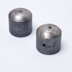 Relic Guitar Knobs Aged Metal Knurled Dome Knobs for 6mm Metric Shafts - Fits Import Guitars - Ploutone