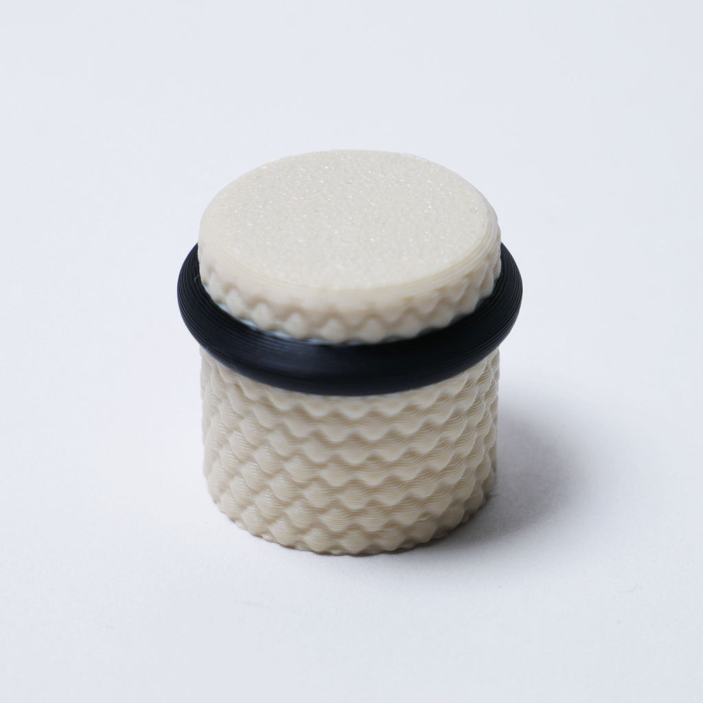 Halo Knurled Guitar Knobs, Two-Tone Control Knobs for Guitar and Bass - 18 Spline 6mm Pot Shaft Cream & Black - Ploutone