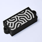 Custom 4-String Precision Bass Pickup Covers (No Holes) Set of 2 - Black & White Topo - Ploutone