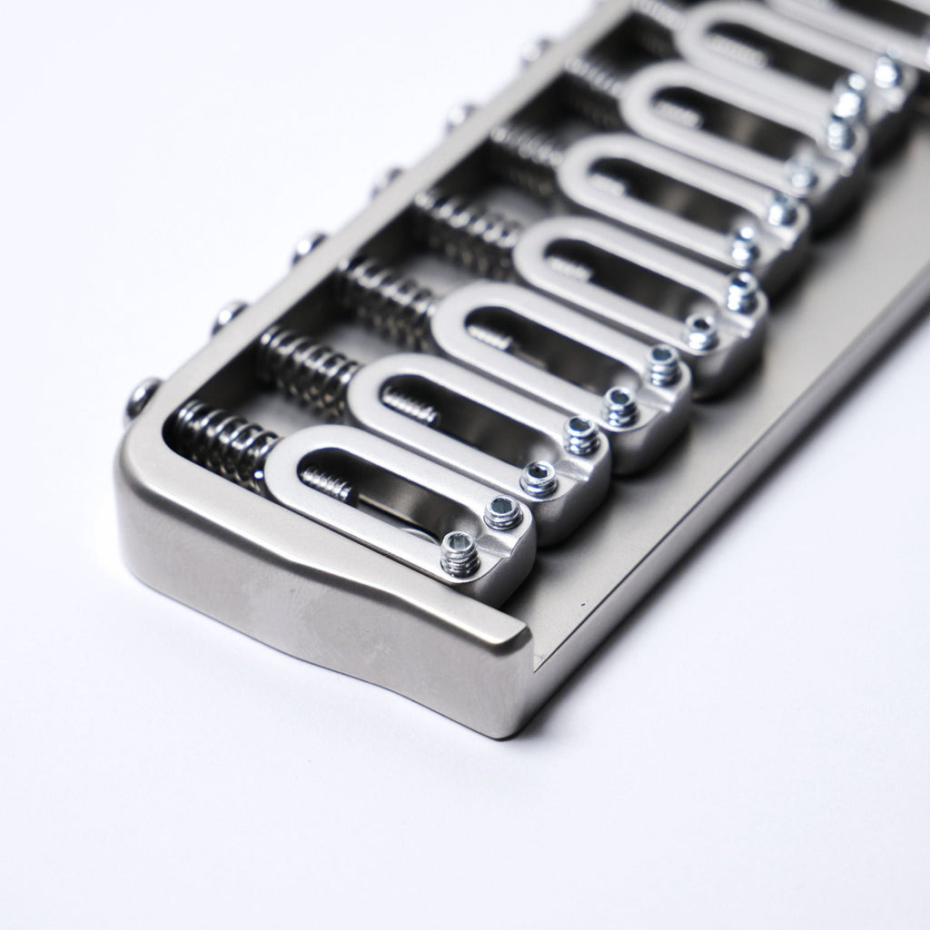 Hipshot 8-String Fixed Guitar Bridge - .175" Floor Height, - Satin - Ploutone