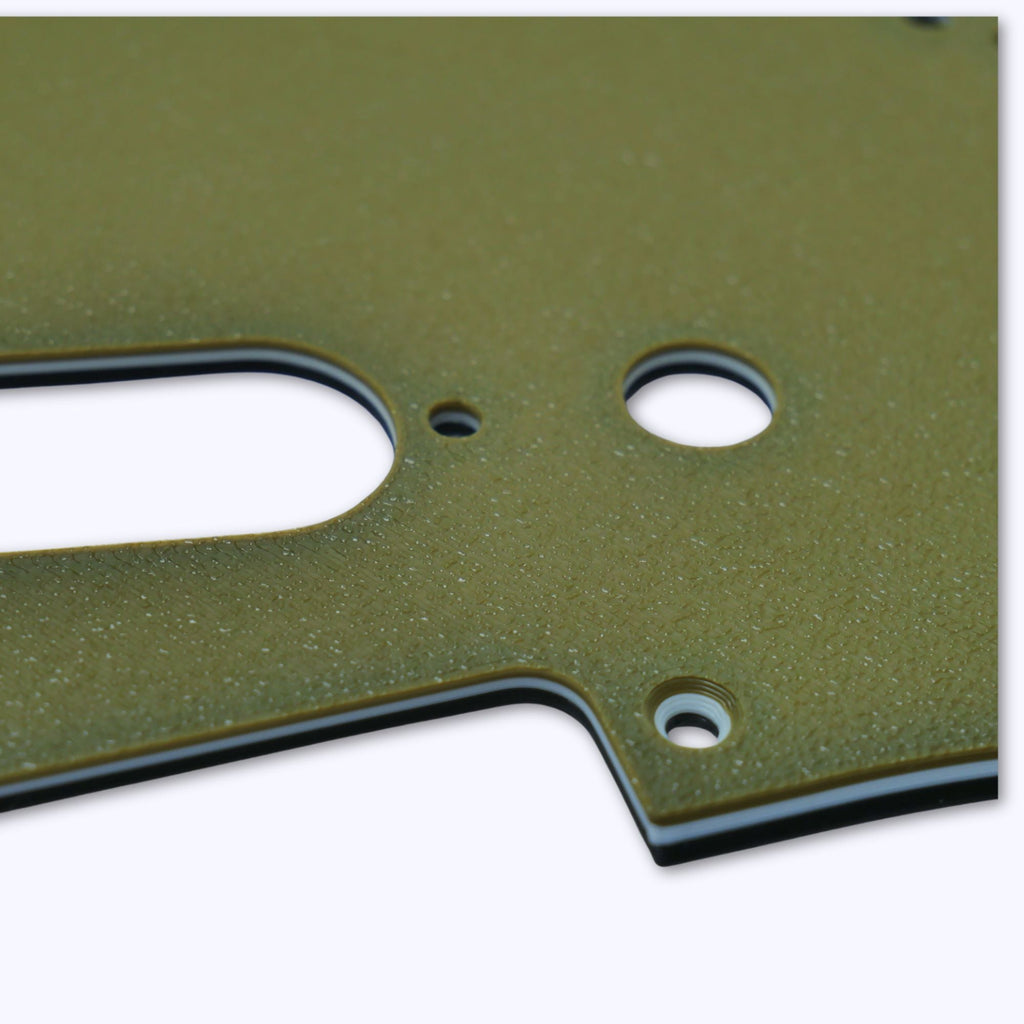 Custom Stratocaster Pickguard (11-Hole SSS) – Artisan Series - Textured Olive Drab Green - Ploutone