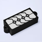 Custom 4-String Precision Bass Pickup Covers (No Holes) Set of 2 - Black & White Interlink - Ploutone