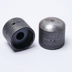 Relic Guitar Knobs Aged Metal Knurled Dome Knobs for 6mm Metric Shafts - Fits Import Guitars - Ploutone