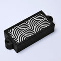 Custom 4-String Precision Bass Pickup Covers (No Holes) Set of 2 - Black & White Tidal - Ploutone